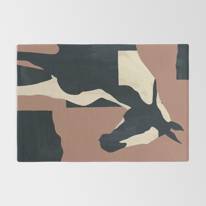 Abstract Minimal Horse Mocha Mousse Rug Gallery Image 2
