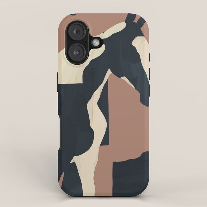 Abstract Minimal Horse Mocha Mousse iPhone Case Gallery Image 1