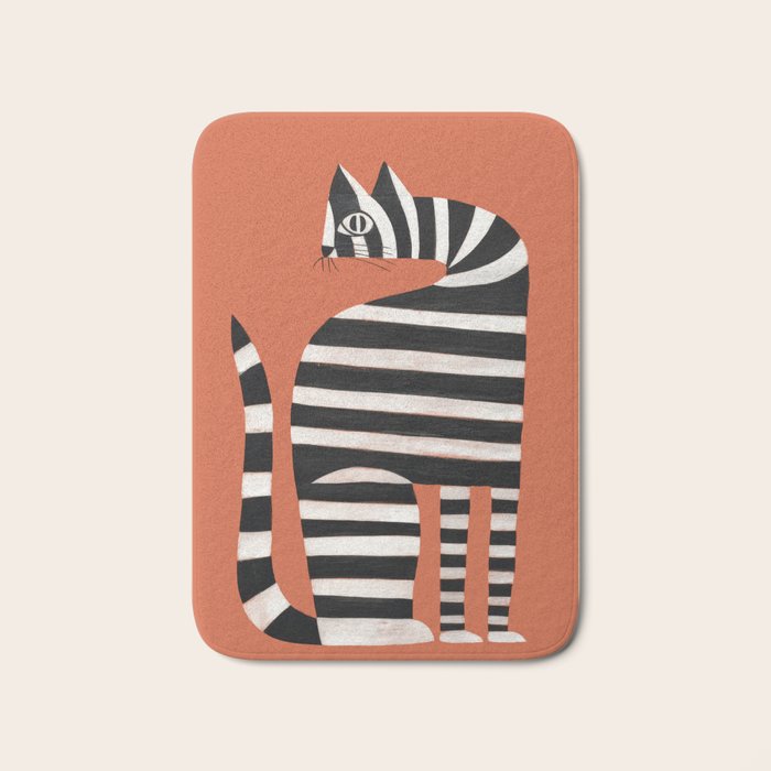 The Striped Cat II Bath Mat Gallery Image 1