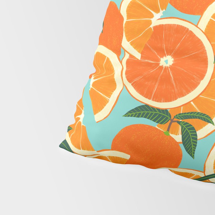 Orange Harvest - Blue Pillow Sham Gallery Image 4