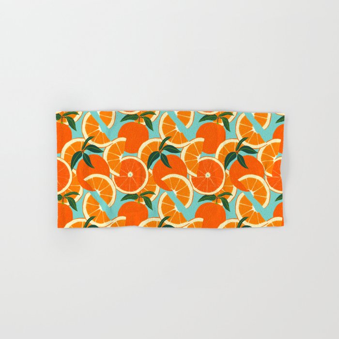 Orange Harvest - Blue Bath Towel Gallery Image 1