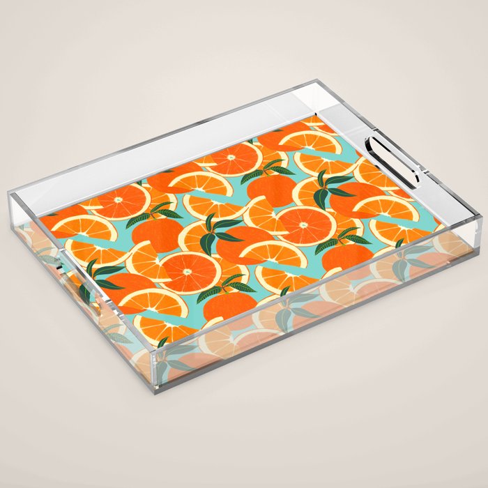 Orange Harvest - Blue Acrylic Tray Gallery Image 1