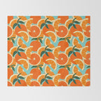 Orange Harvest - Blue Throw Blanket Gallery Image 2