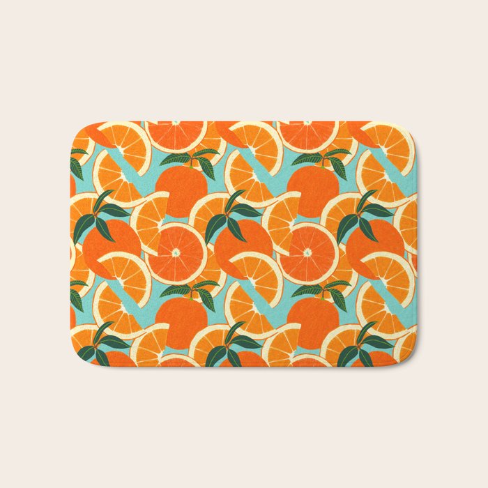 Orange Harvest - Blue Bath Mat Gallery Image 1