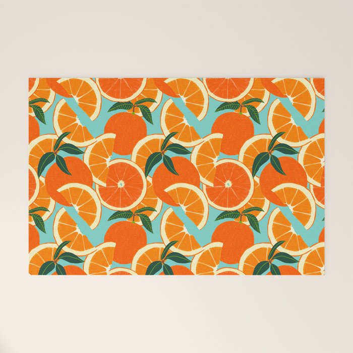 Orange Harvest - Blue Welcome Mat Gallery Image 1