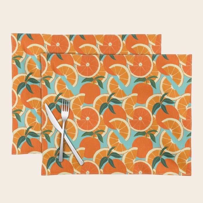 Orange Harvest - Blue Placemat Gallery Image 1