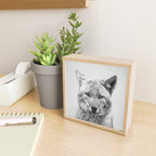 Coyote - Black & White Mini Art Print Gallery Image 2