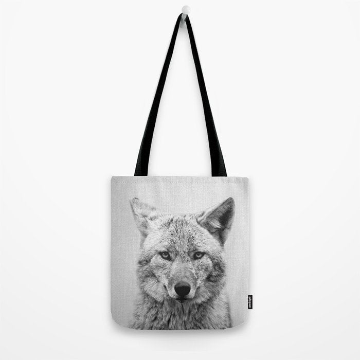 Coyote - Black & White Tote Bag Gallery Image 2