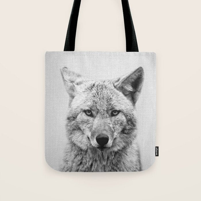 Coyote - Black & White Tote Bag Gallery Image 1