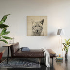 Coyote - Black & White Wood Wall Art Gallery Image 2
