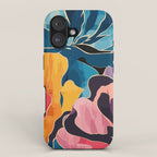Colorful Pink and Blue Decorative Floral iPhone Case Gallery Image 1