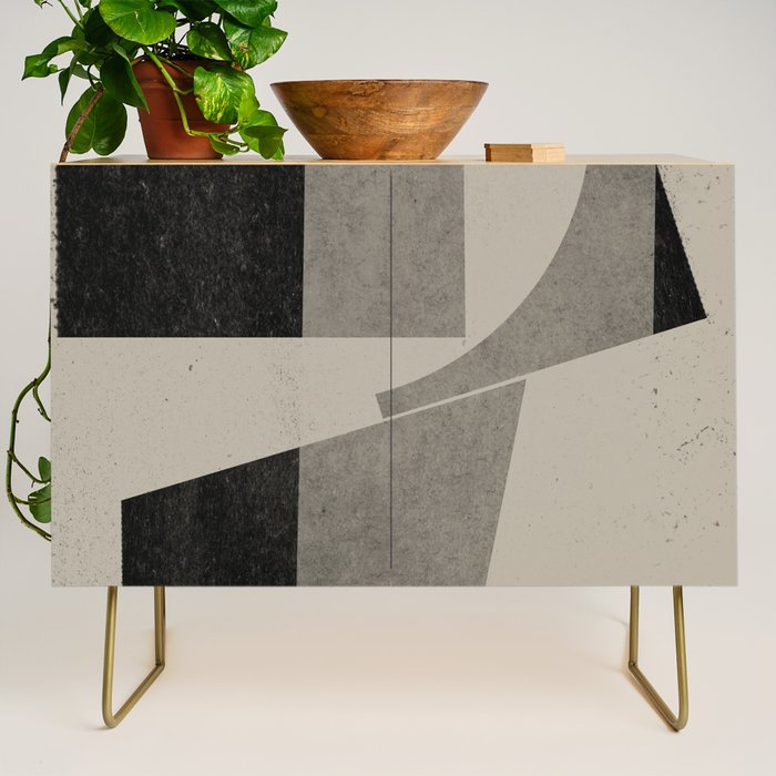 Geometric Object Mid Century Modern Credenza Gallery Image 1
