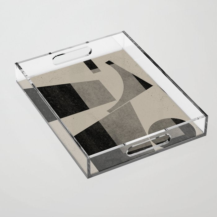 Geometric Object Mid Century Modern Acrylic Tray Gallery Image 1
