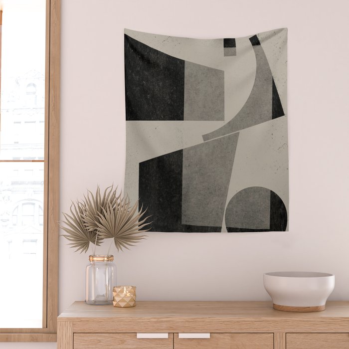 Geometric Object Mid Century Modern Wall Tapestry Gallery Image 2
