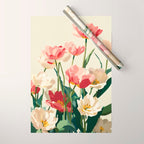 Coral Tulips in Bloom Wrapping Paper Gallery Image 1