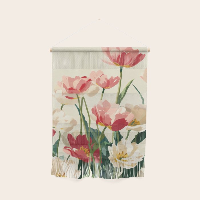 Coral Tulips in Bloom Wall Hanging Gallery Image 1