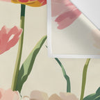 Coral Tulips in Bloom Wall Tapestry Gallery Image 3