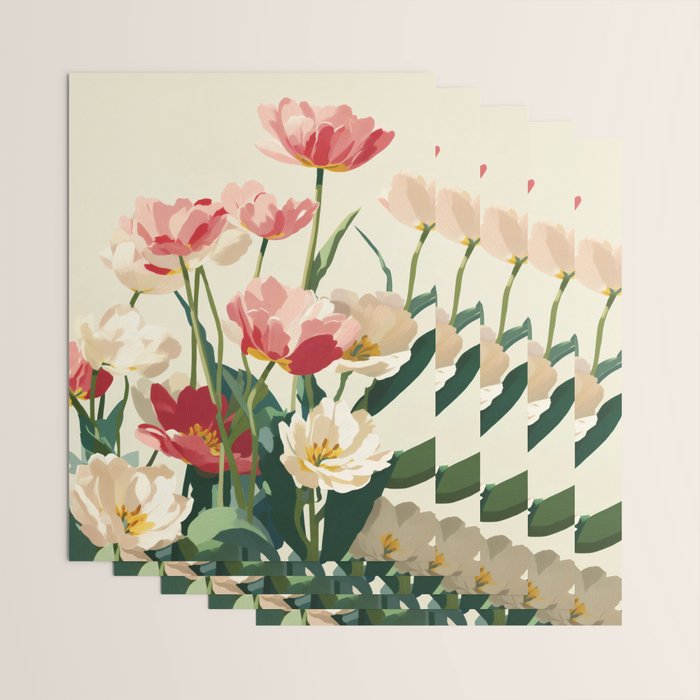 Coral Tulips in Bloom Wrapping Paper Gallery Image 3