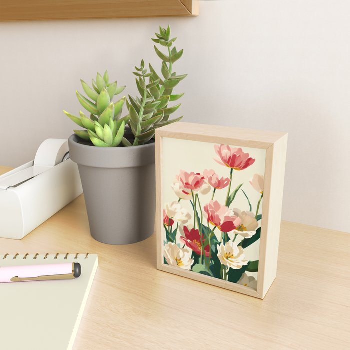 Coral Tulips in Bloom Mini Art Print Gallery Image 2