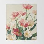 Coral Tulips in Bloom Throw Blanket Gallery Image 2