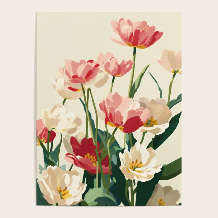 Coral Tulips in Bloom Poster Gallery Image 4