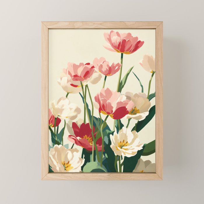 Coral Tulips in Bloom Mini Art Print Gallery Image 1