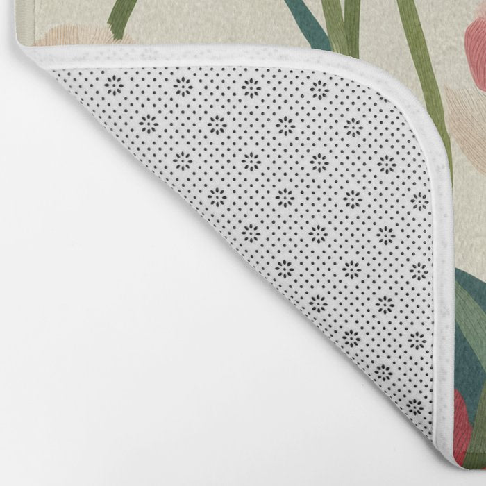 Coral Tulips in Bloom Bath Mat Gallery Image 2