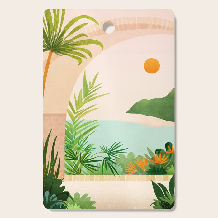 Welcome Home - Tropical Landscape Cutting Board Gallery Image 1