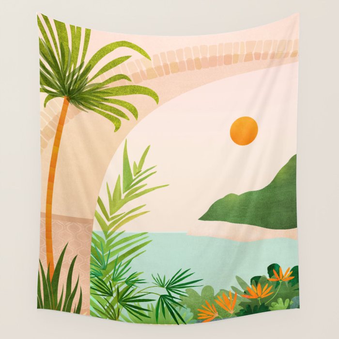 Welcome Home - Tropical Landscape Wall Tapestry Gallery Image 4