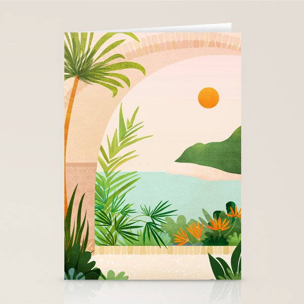 Welcome Home - Tropical Landscape Stationery Card Gallery Image 1