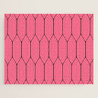 Eclectic Geometric Long Honeycomb Pattern in Pink and Brown Jigsaw Puzzle Gallery Image 1