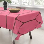 Eclectic Geometric Long Honeycomb Pattern in Pink and Brown Tablecloth Gallery Image 3