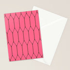 Eclectic Geometric Long Honeycomb Pattern in Pink and Brown Stationery Card Gallery Image 2