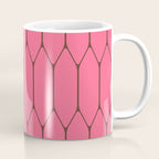 Eclectic Geometric Long Honeycomb Pattern in Pink and Brown Coffee Mug Gallery Image 1