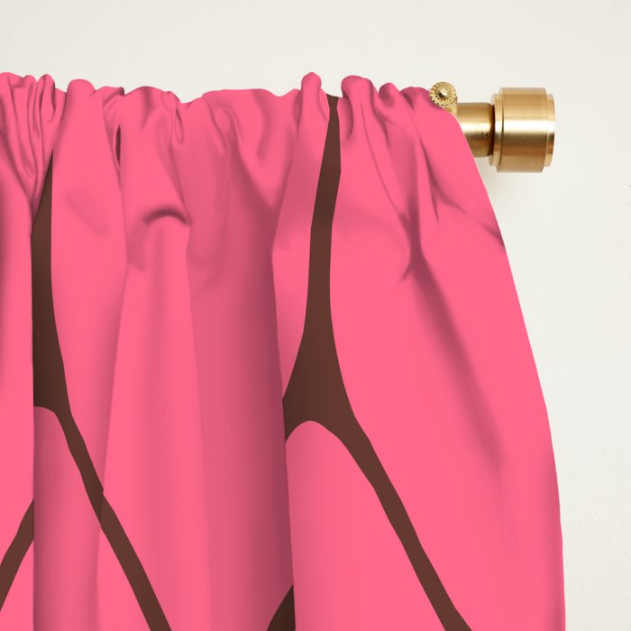 Eclectic Geometric Long Honeycomb Pattern in Pink and Brown Window Curtain Gallery Image 2
