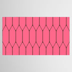 Eclectic Geometric Long Honeycomb Pattern in Pink and Brown Tablecloth Gallery Image 2