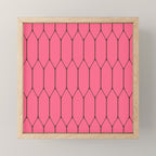 Eclectic Geometric Long Honeycomb Pattern in Pink and Brown Mini Art Print Gallery Image 1