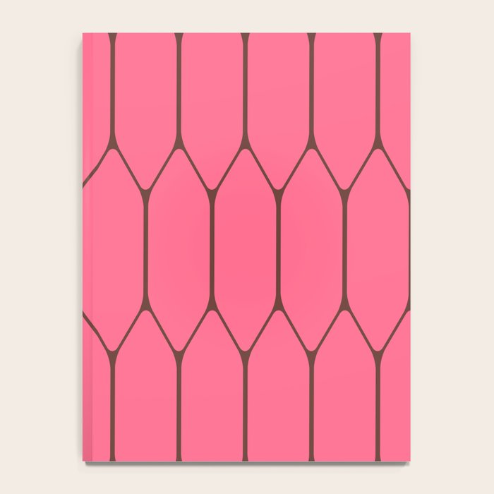 Eclectic Geometric Long Honeycomb Pattern in Pink and Brown Notebook Gallery Image 4
