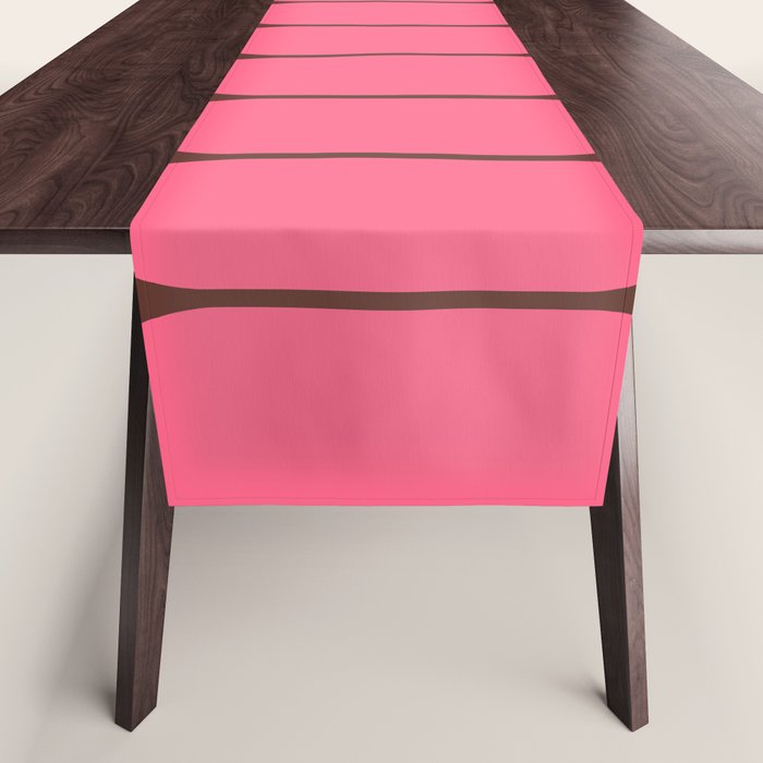Eclectic Geometric Long Honeycomb Pattern in Pink and Brown Table Runner Gallery Image 1