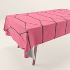 Eclectic Geometric Long Honeycomb Pattern in Pink and Brown Tablecloth Gallery Image 1
