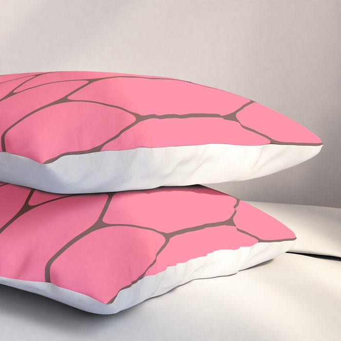 Eclectic Geometric Long Honeycomb Pattern in Pink and Brown Pillow Sham Gallery Image 3
