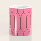 Eclectic Geometric Long Honeycomb Pattern in Pink and Brown Coffee Mug Gallery Image 4
