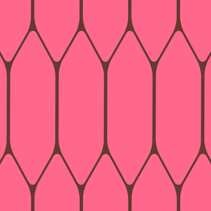 Eclectic Geometric Long Honeycomb Pattern in Pink and Brown Coffee Mug Gallery Image 2