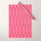 Eclectic Geometric Long Honeycomb Pattern in Pink and Brown Wrapping Paper Gallery Image 1