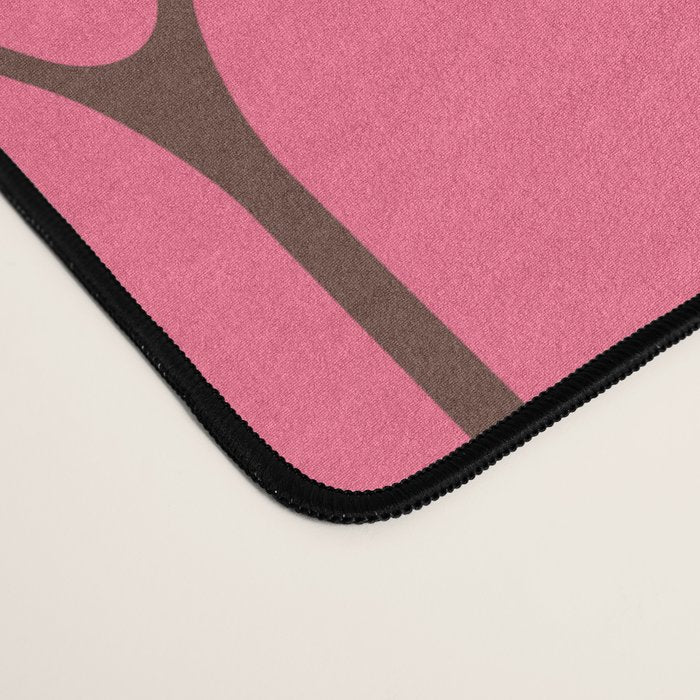 Eclectic Geometric Long Honeycomb Pattern in Pink and Brown Desk Mat Gallery Image 4