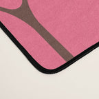 Eclectic Geometric Long Honeycomb Pattern in Pink and Brown Desk Mat Gallery Image 4