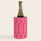 Eclectic Geometric Long Honeycomb Pattern in Pink and Brown Wine Chiller Gallery Image 2