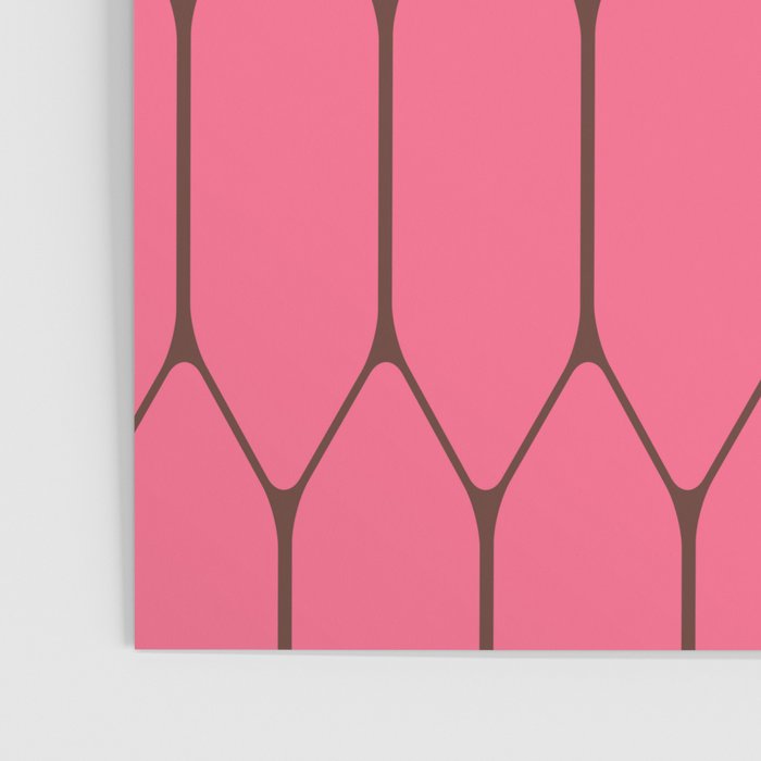 Eclectic Geometric Long Honeycomb Pattern in Pink and Brown Poster Gallery Image 3