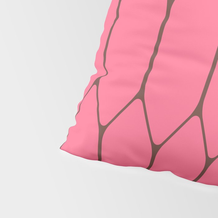 Eclectic Geometric Long Honeycomb Pattern in Pink and Brown Pillow Sham Gallery Image 4