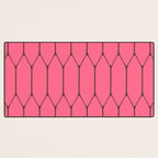 Eclectic Geometric Long Honeycomb Pattern in Pink and Brown Desk Mat Gallery Image 3